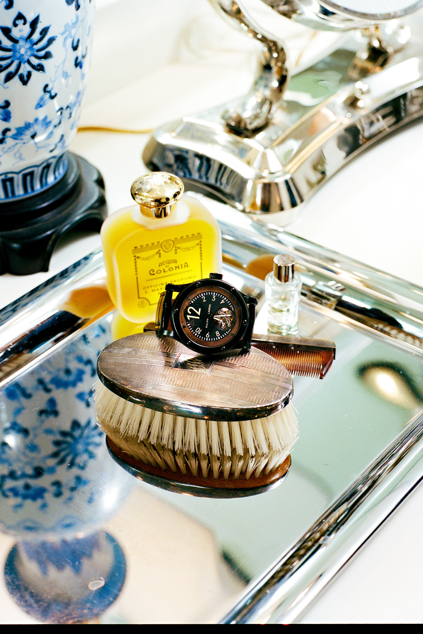 A Ralph Lauren Tourbillon on a glass tray 