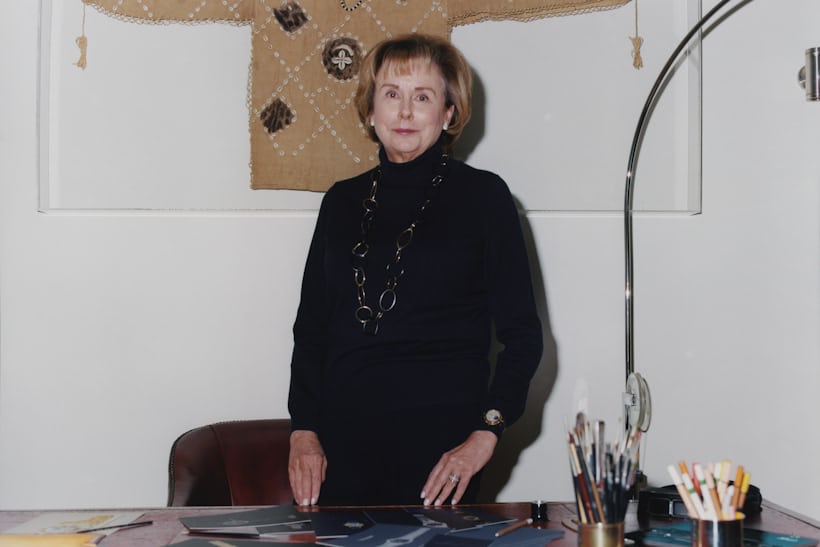 Evelyne Genta poses in Gerald Genta's studio