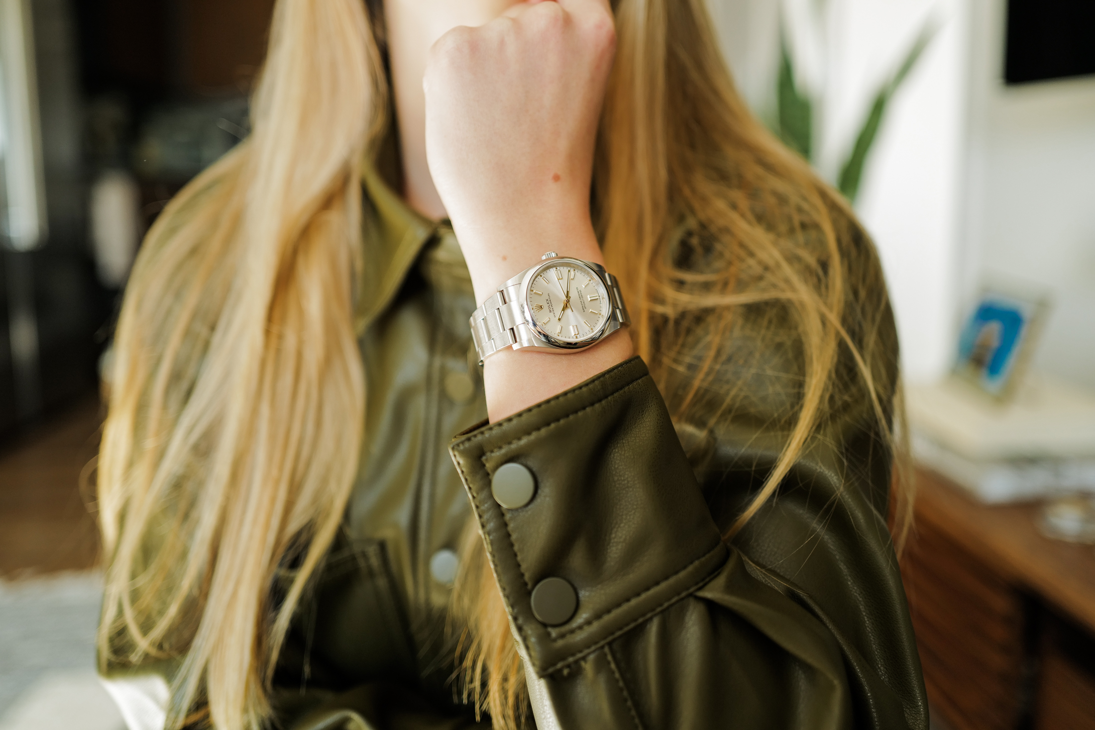 Rolex OP 36 Silver Dial on wrist