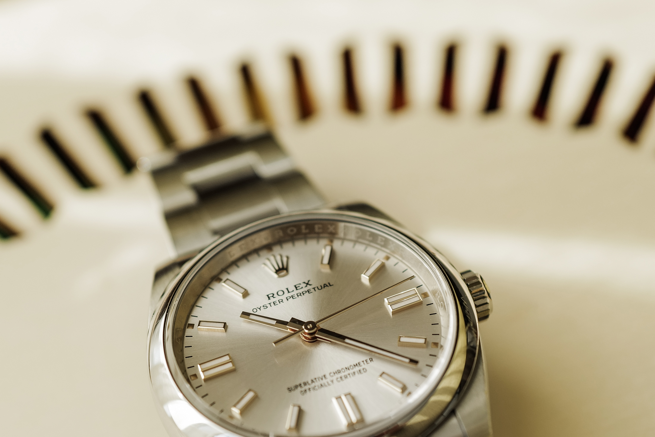Rolex OP 36 Silver Dial close-up