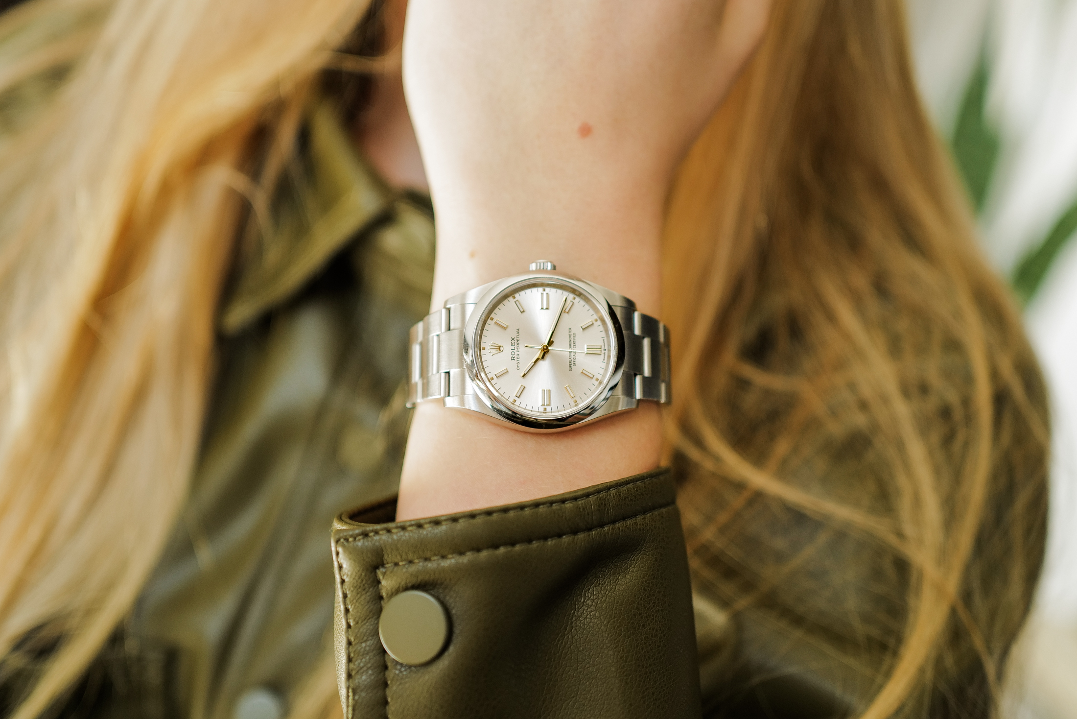 Rolex OP 36 Silver Dial on wrist