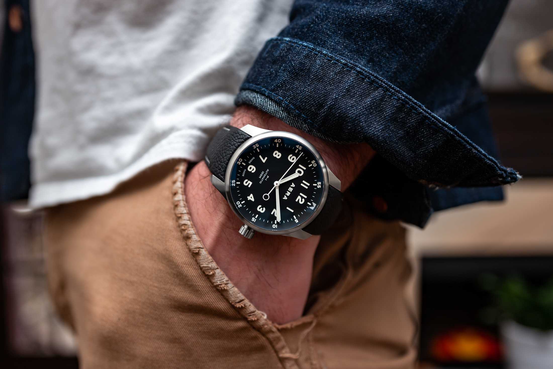 The Aera P-1 on the author's wrist. 