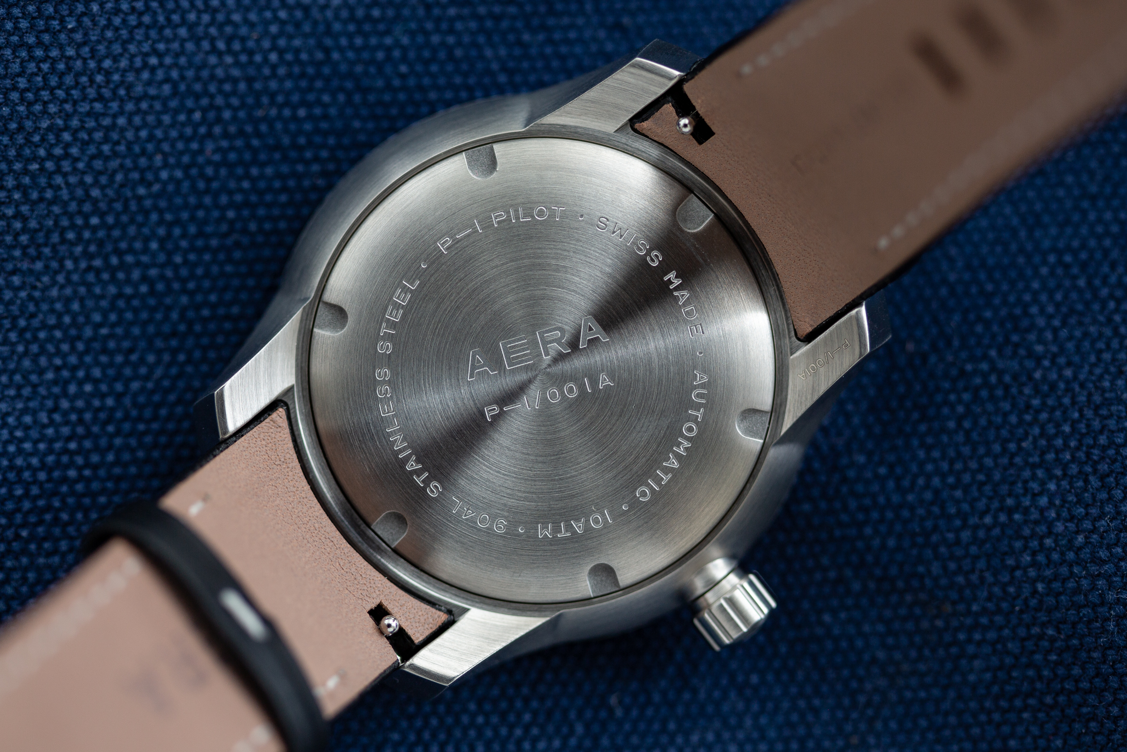 The caseback of the P-1. 