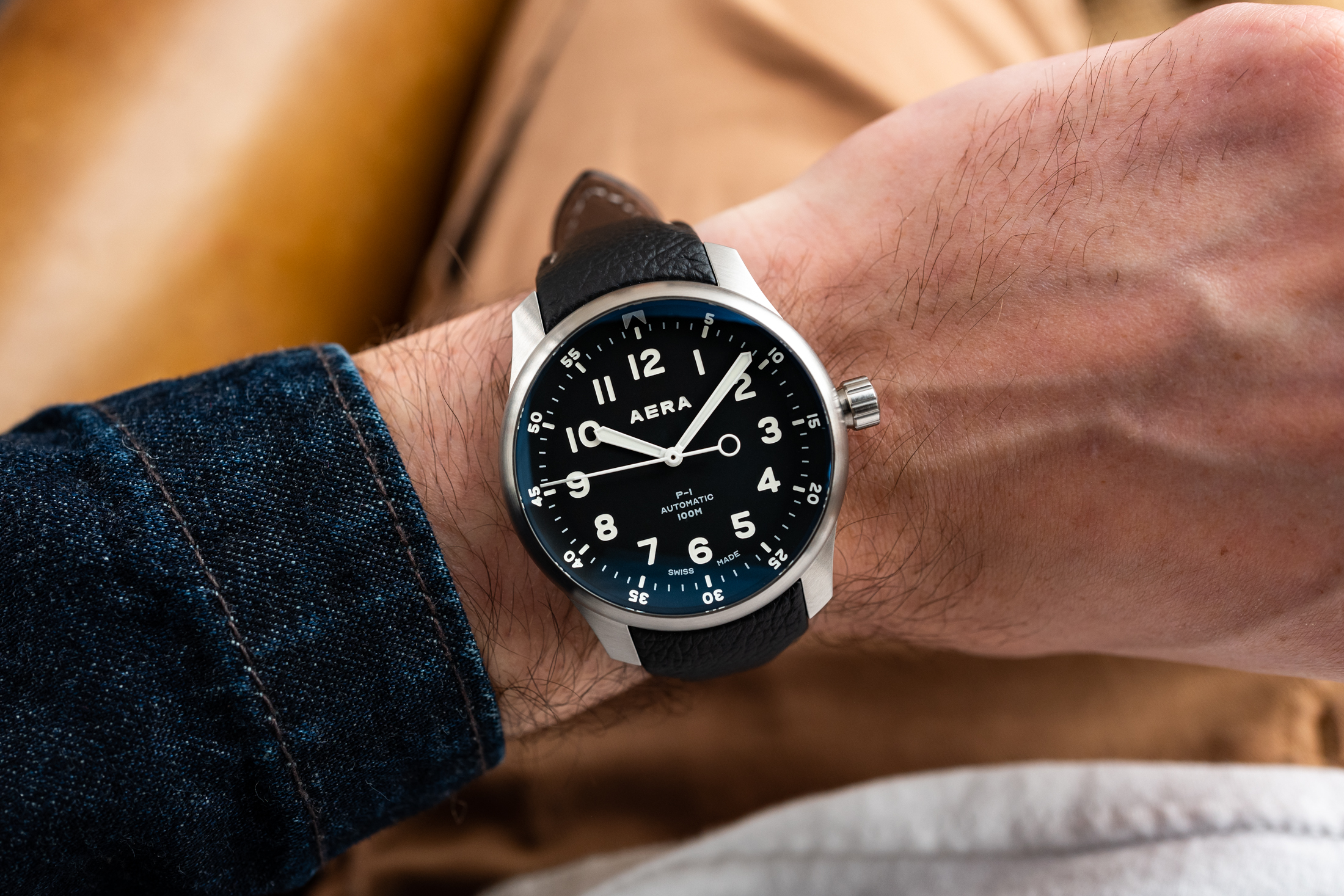 The Aera P-1 on the author's wrist. 