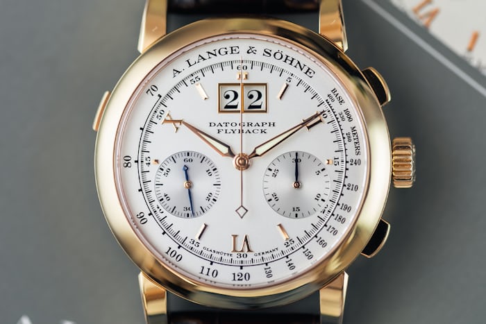 An early A Lange & Sohne Datograph in yellow gold