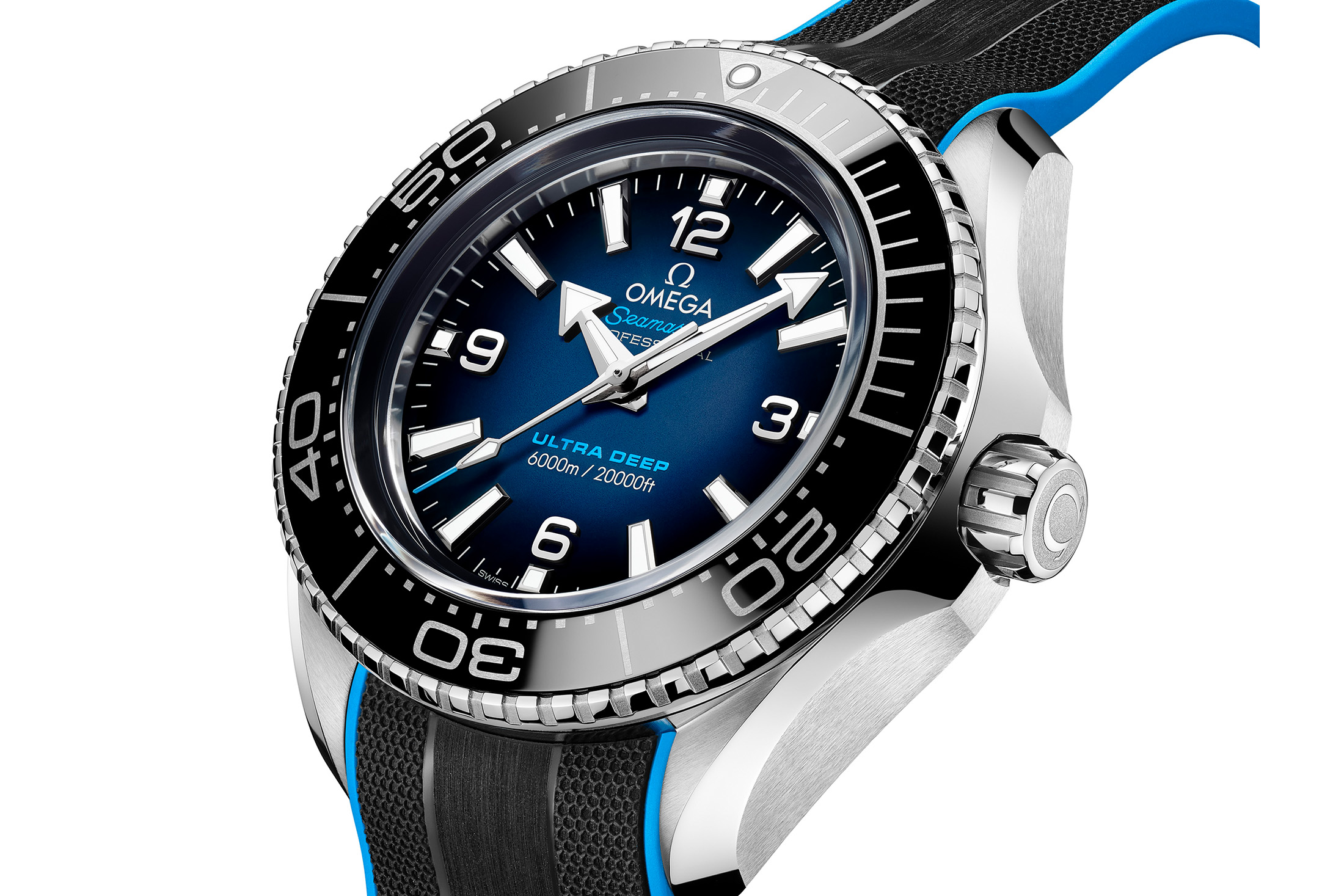 The black dial version of the Ultra Deep steel. 