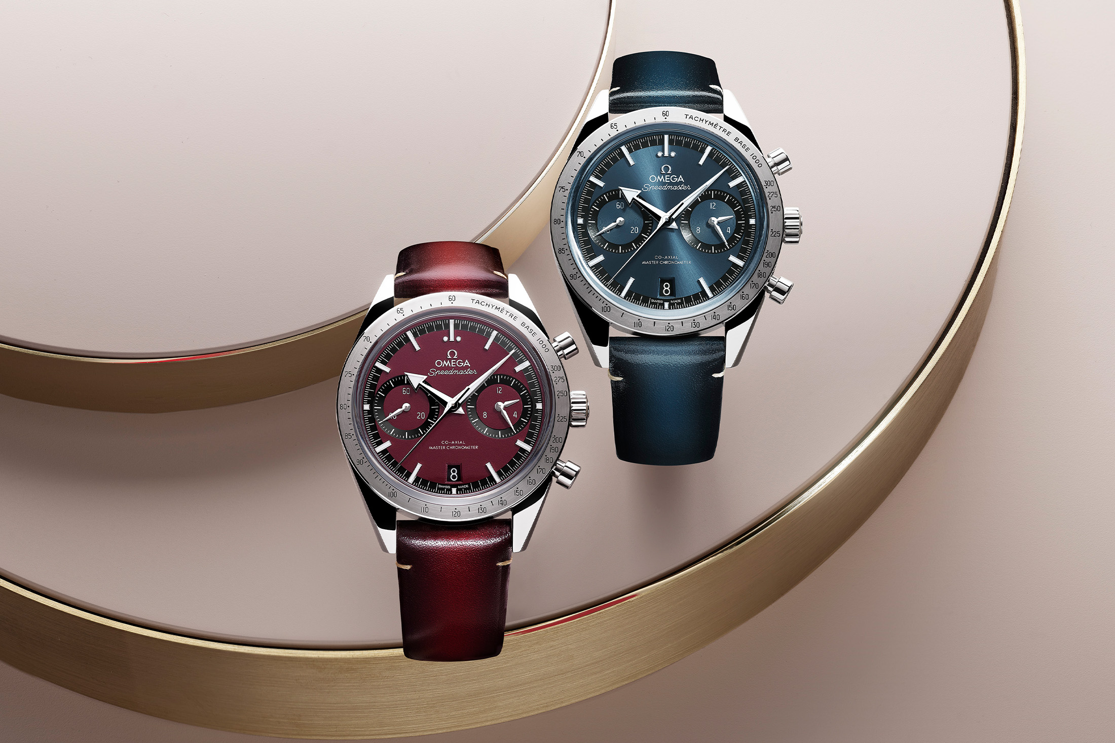 Speedmaster 57 red and blue dial