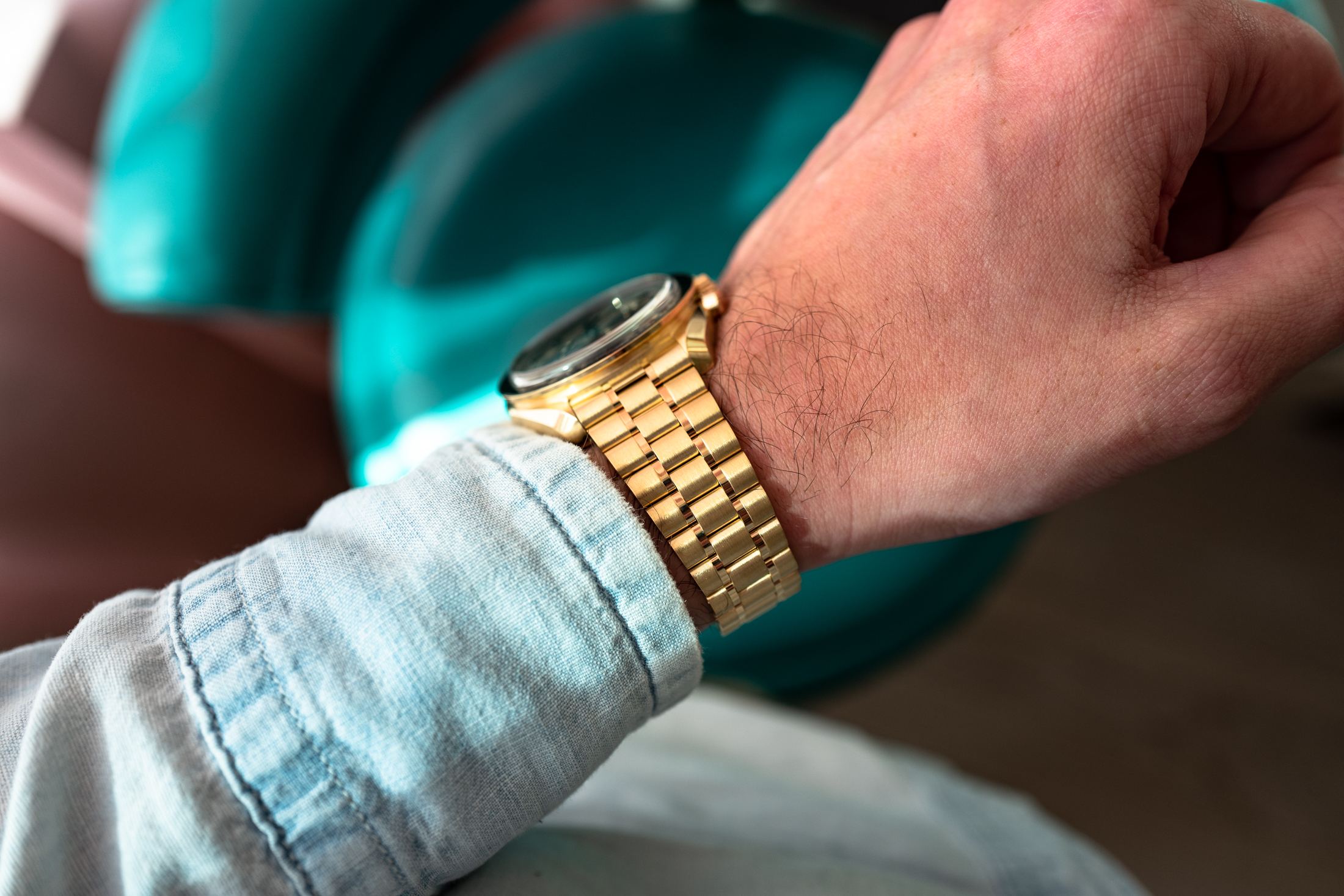 bracelet profile on the author's wrist