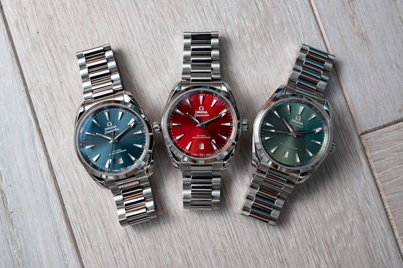 the blue, red, and green 38mm Aqua Terras