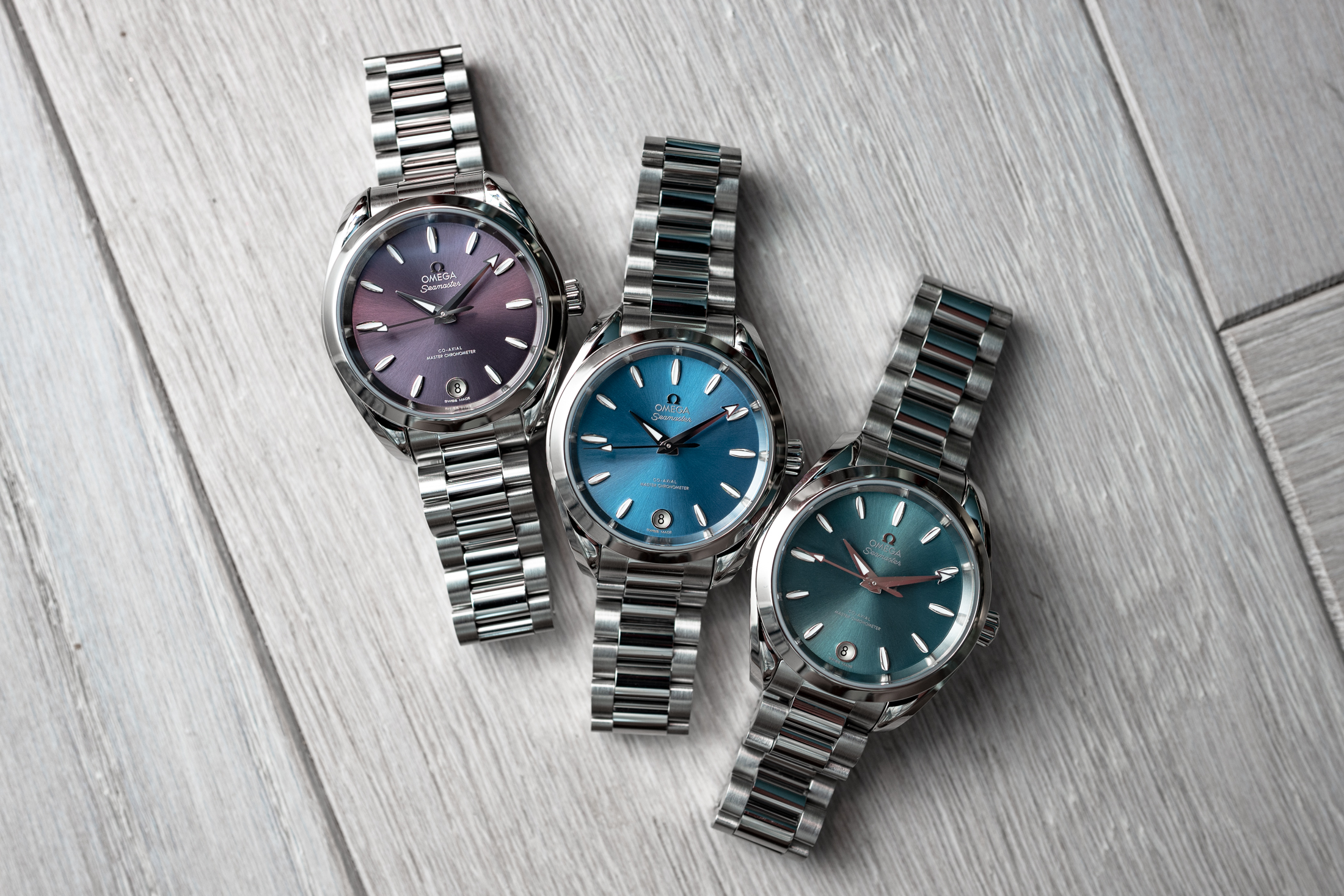 the purple, blue, and green 34mm ATs on a table