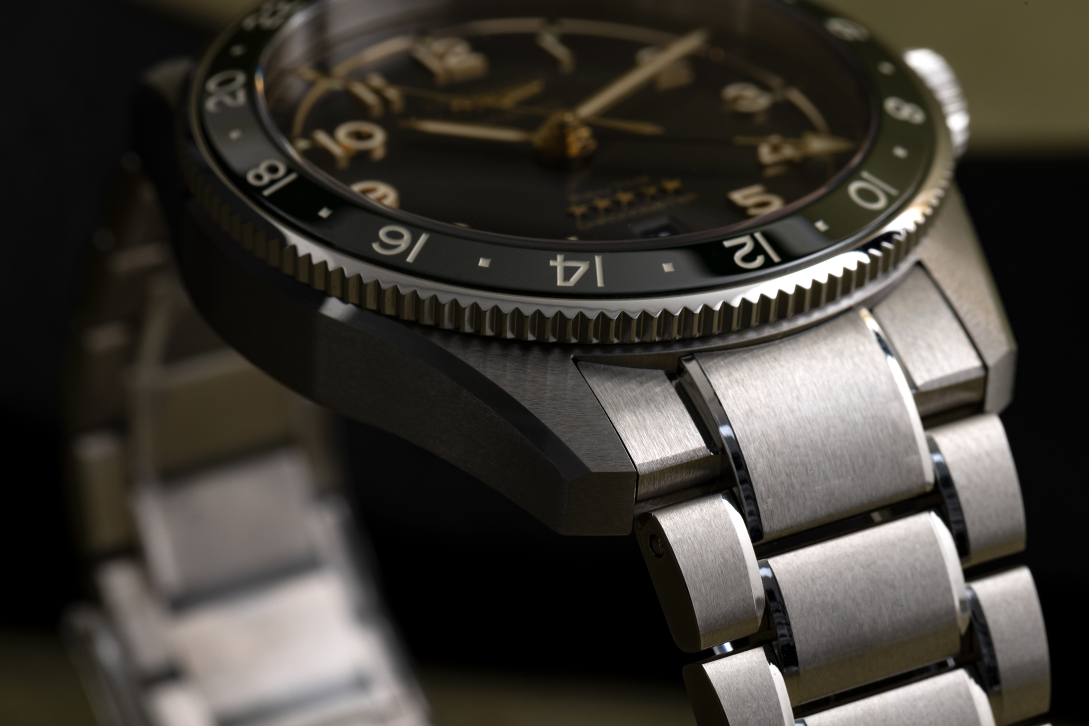 An angle of the Longines Spirit GMT Zulu Time