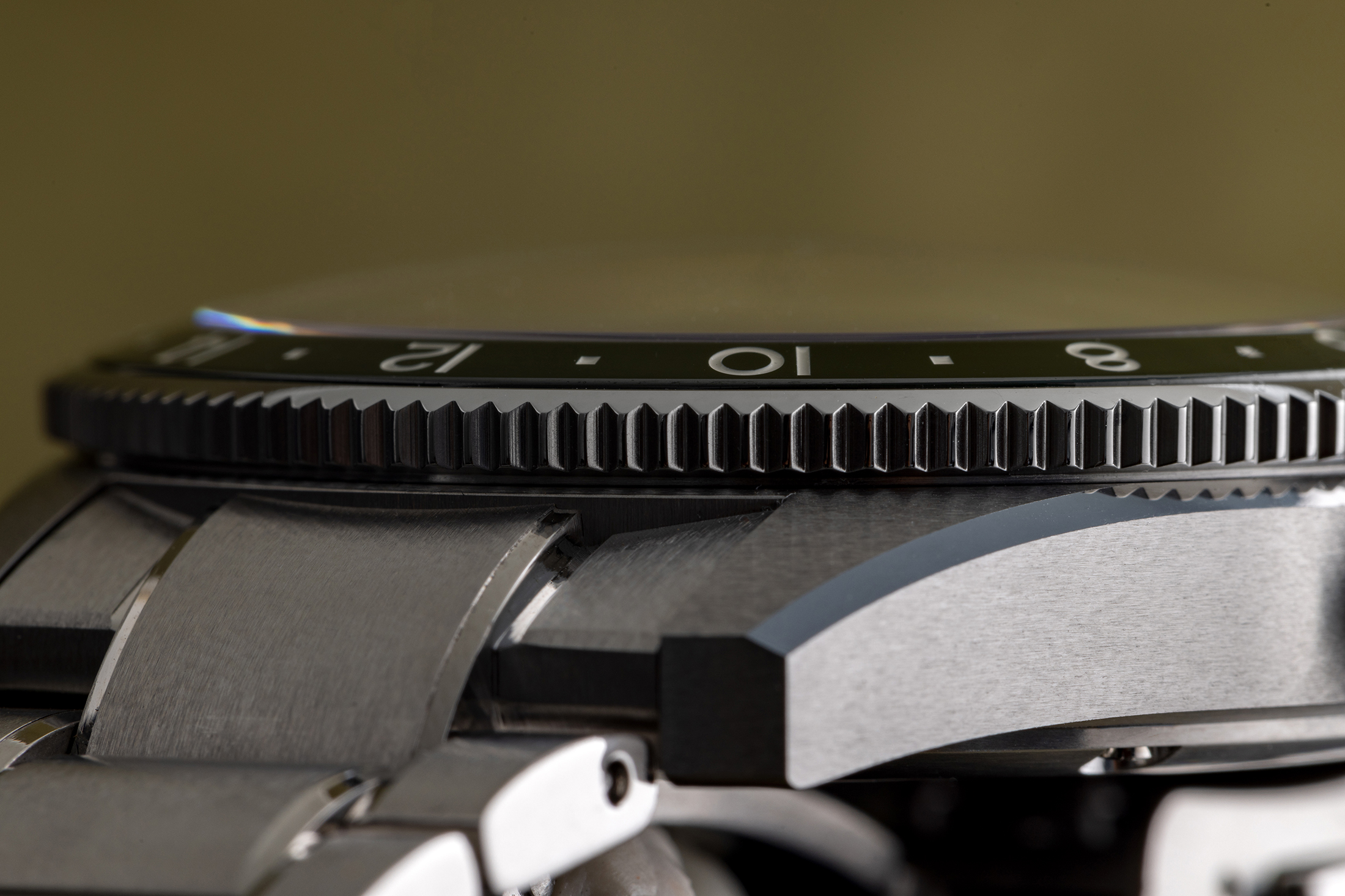 The bezel of the Longines Spirit GMT Zulu Time