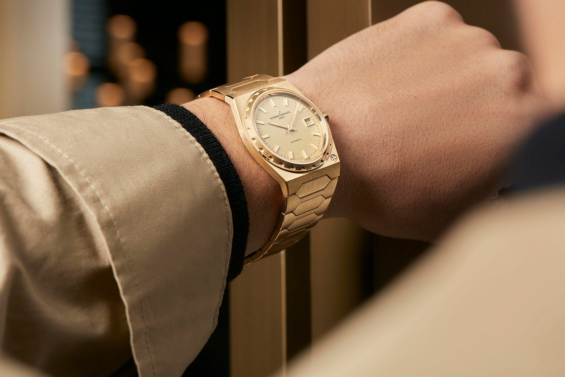 The Les Historiques Vacheron Constantin 222 on the wrist