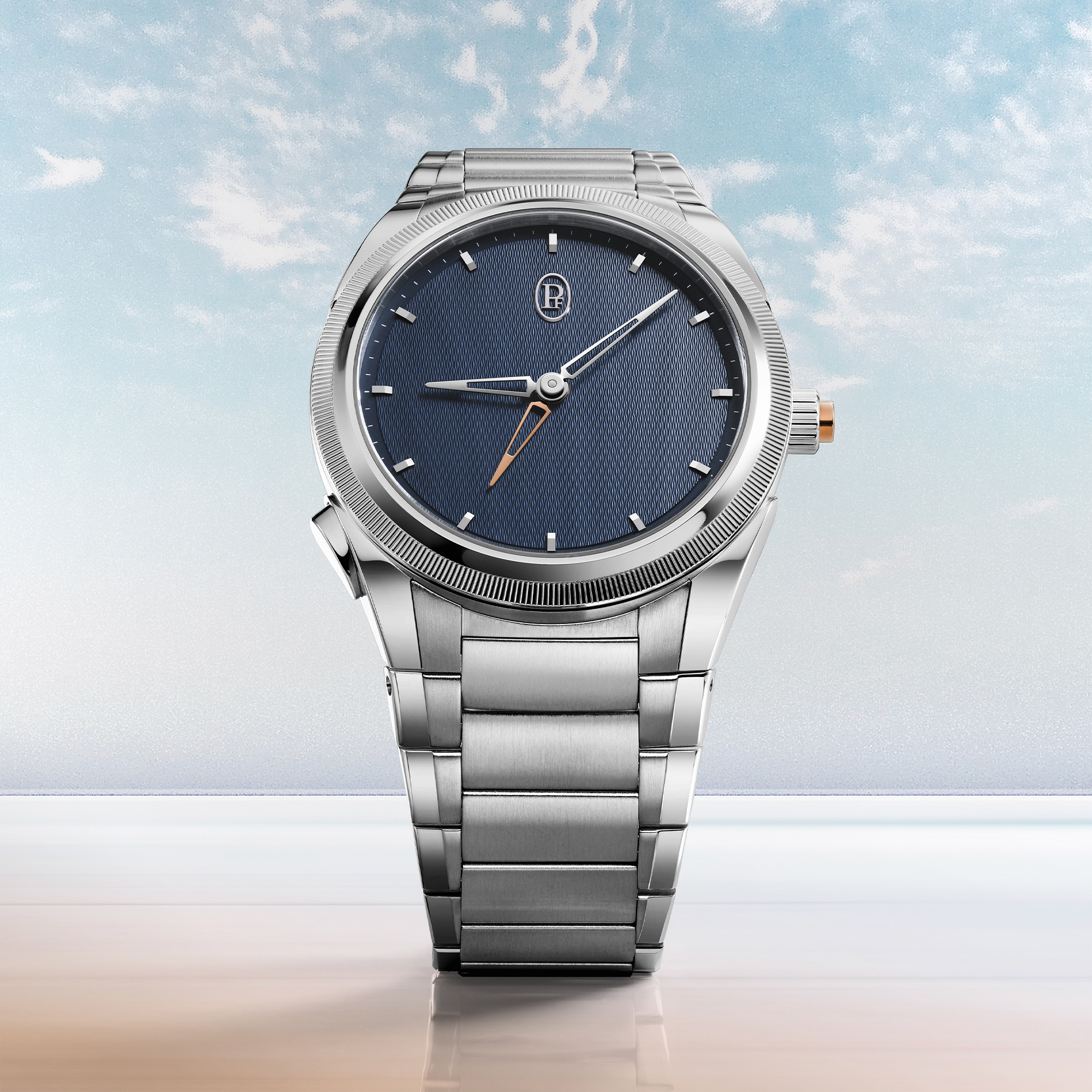 A lifestyle rendering of the Parmigiani Fleurier Tonda PF GMT Rattrapante.