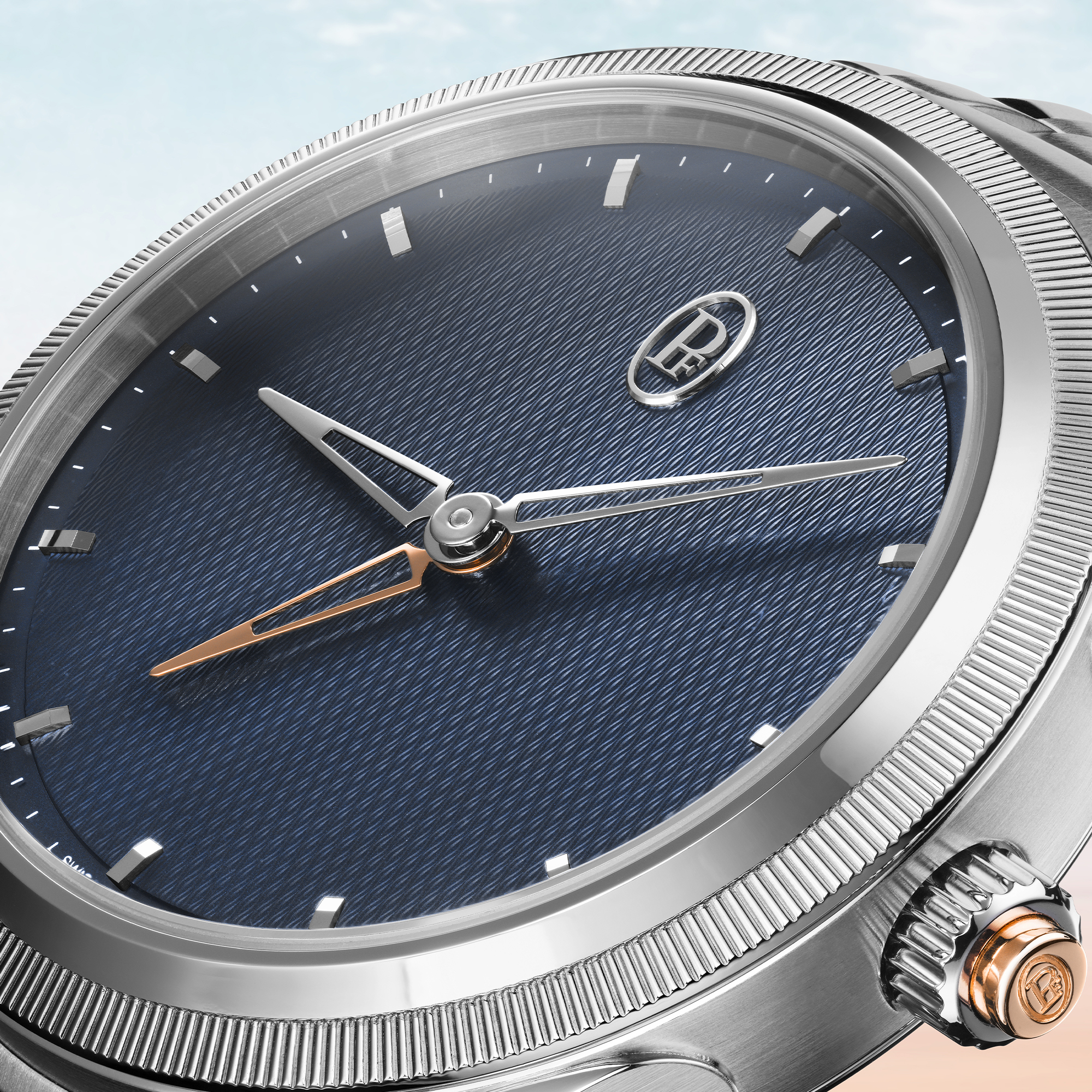 A close-up dial rendering of the Parmigiani Fleurier Tonda PF GMT Rattrapante.