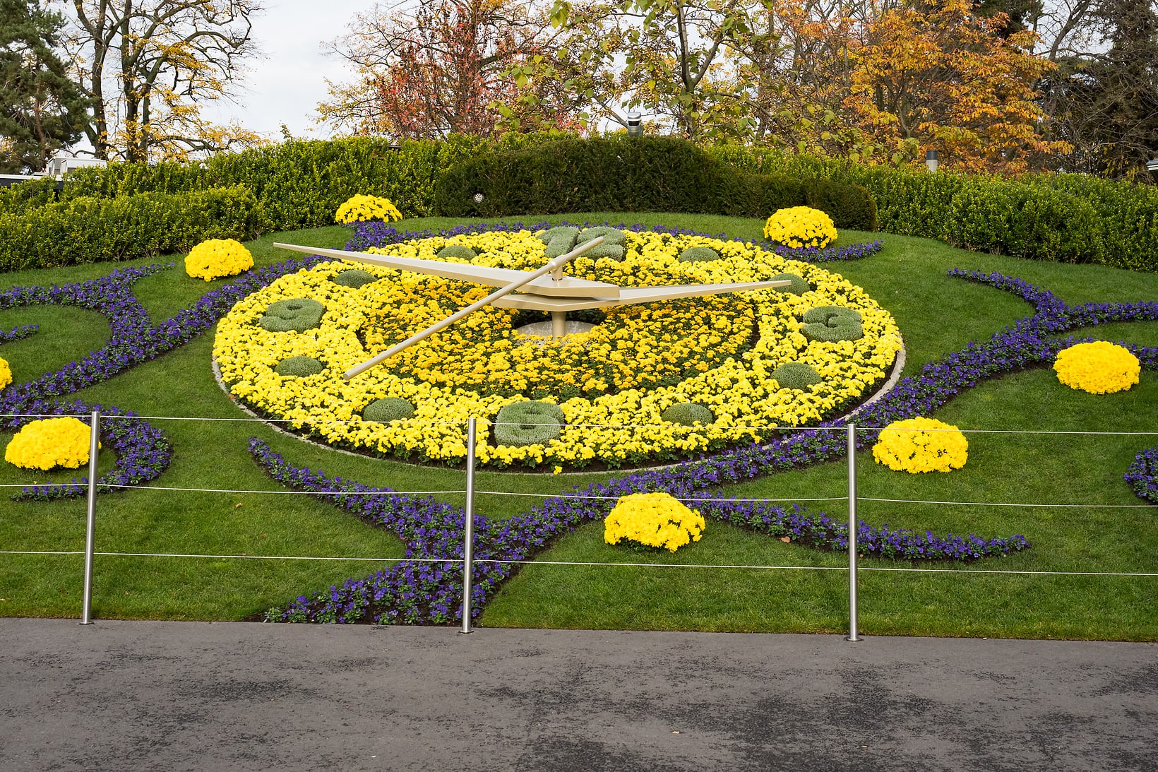 The flower clock in the English Garden, in Geneva's old town