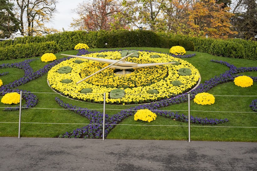 The flower clock in the English Garden, in Geneva's old town