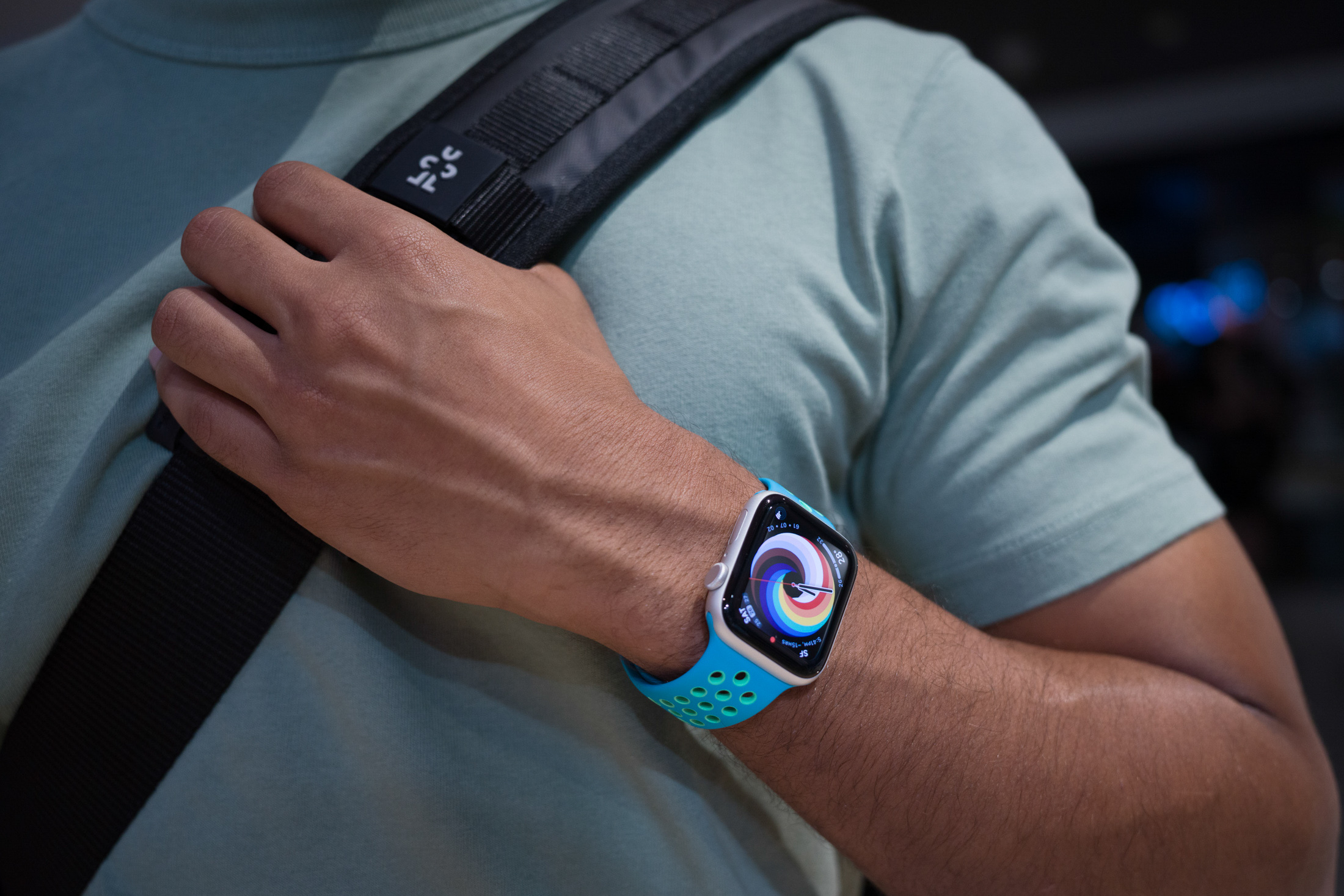 A man wears a watch. 