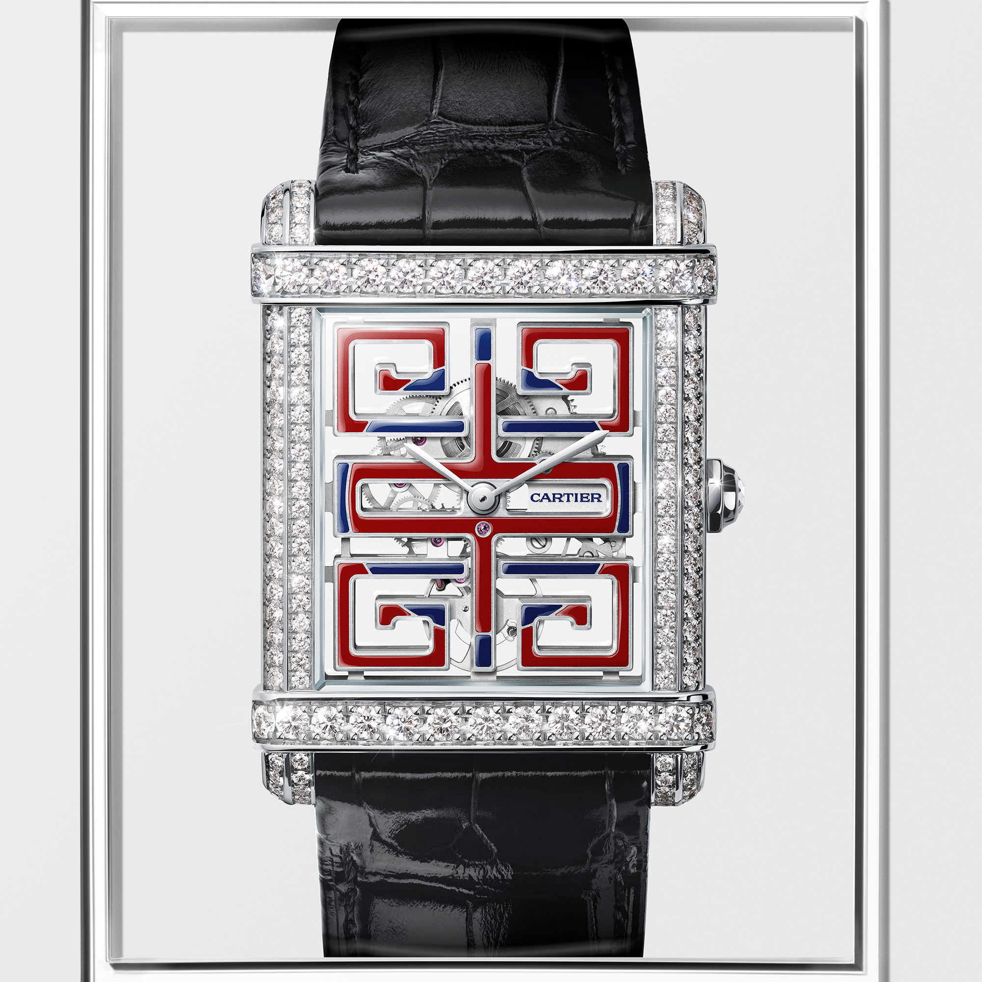 tank chinoise skeleton red lacquer