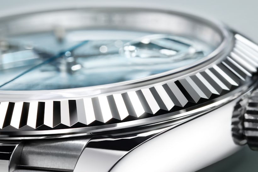 rolex 40mm platinum day date with fluted bezel