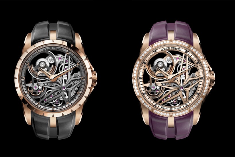 A rendering of the two new-for-2022 Roger Dubuis Monobalancier watches.