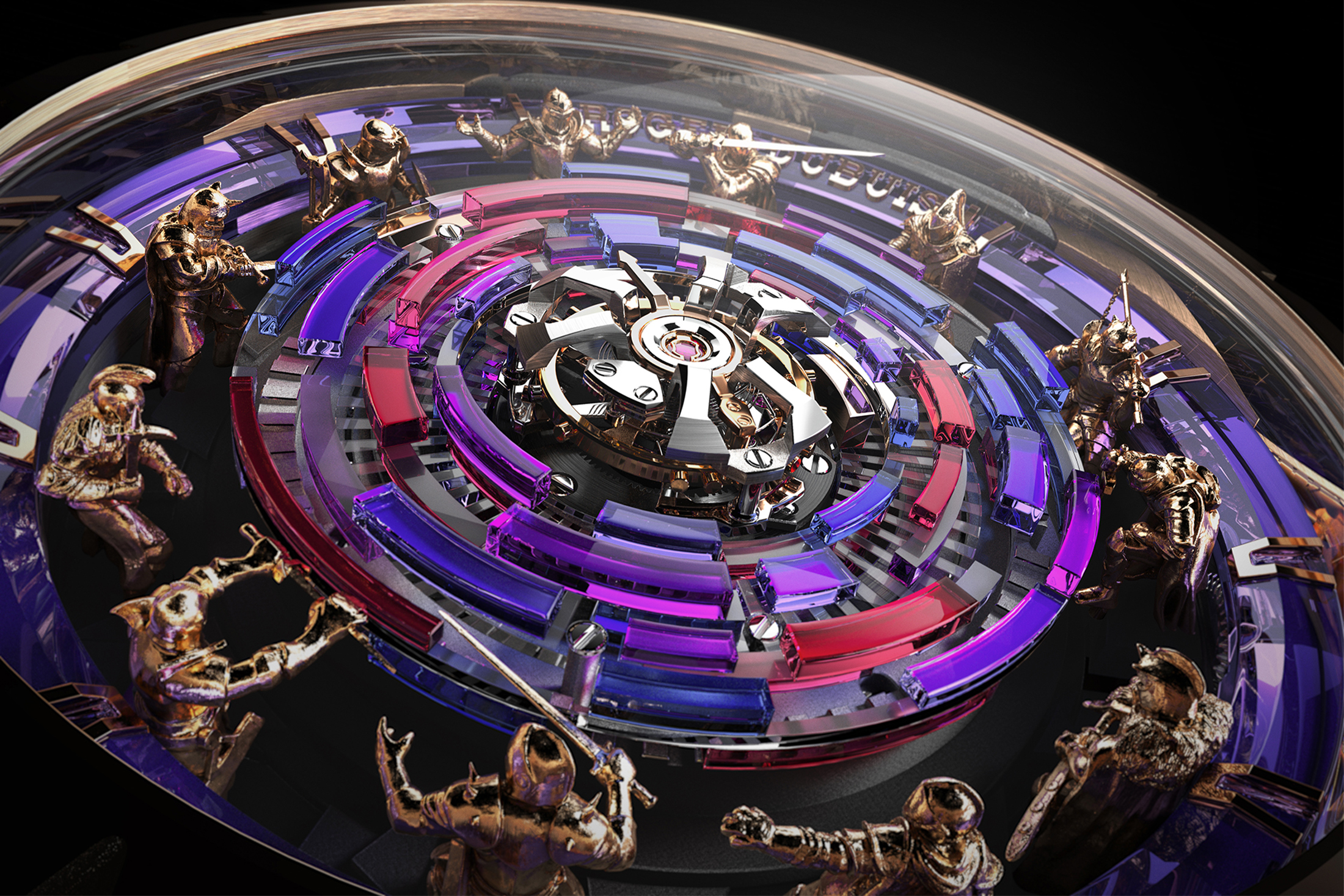 A rendering of the Roger Dubuis Knights of the Round Table Monotourbillon