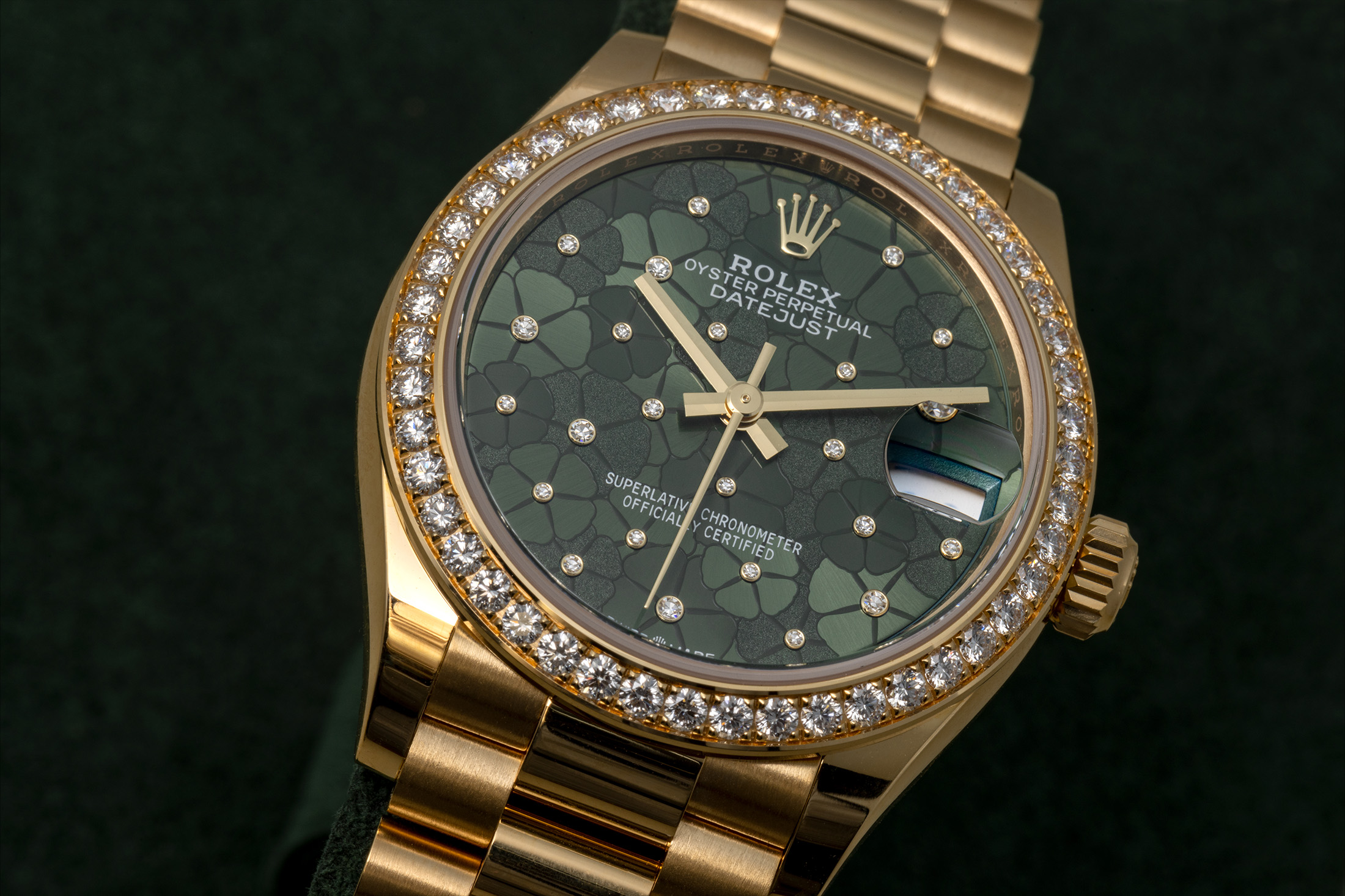 the green dial floral datejust 31mm