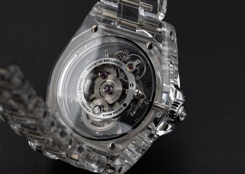 Caseback of a Chanel watch 