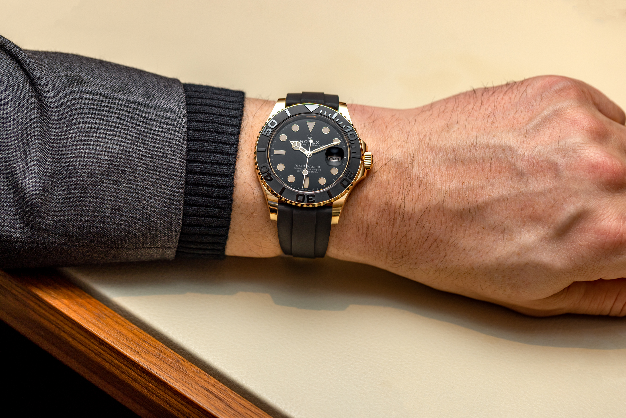 Yellow Gold YM on wrist