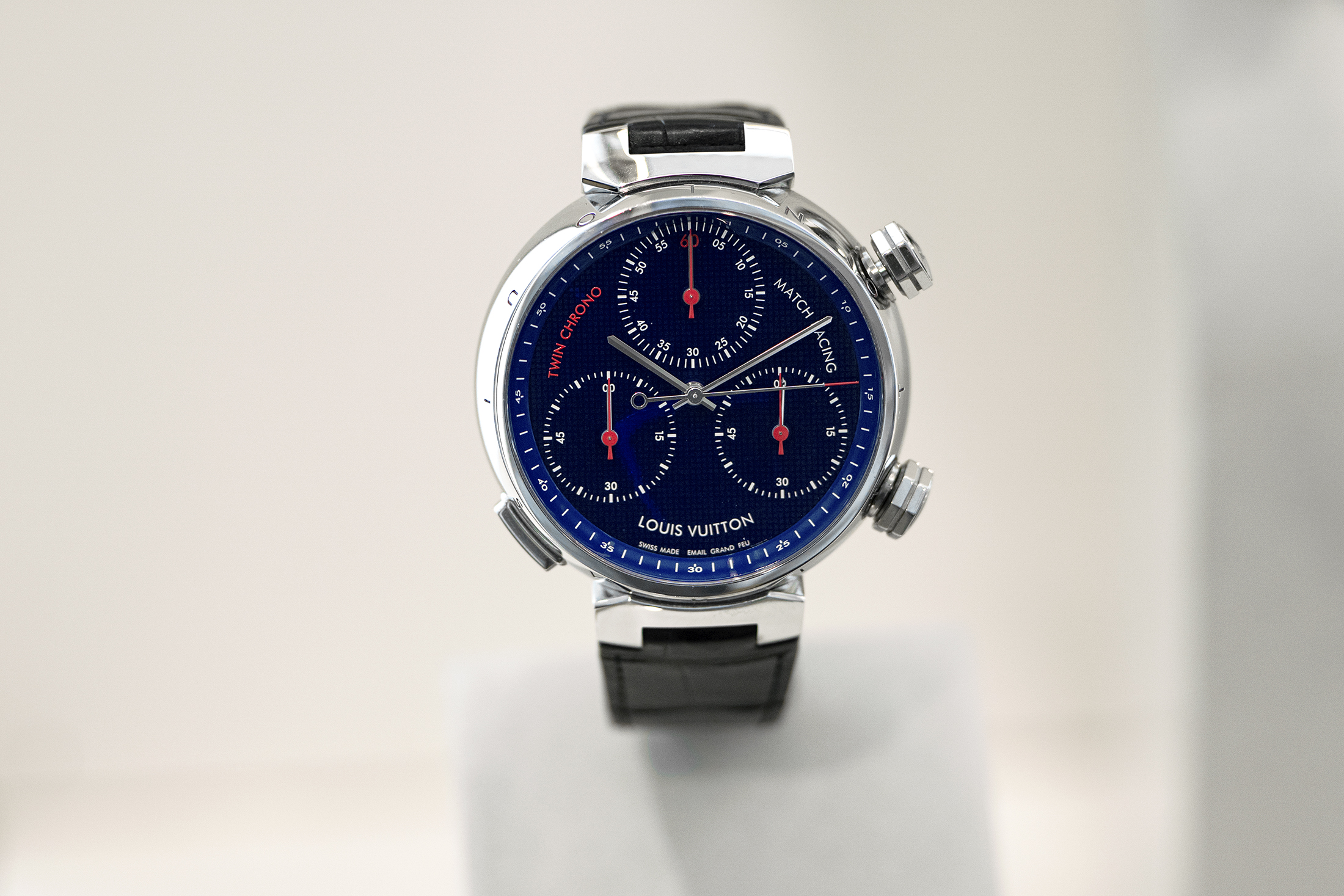 A Louis Vuitton wristwatch. 