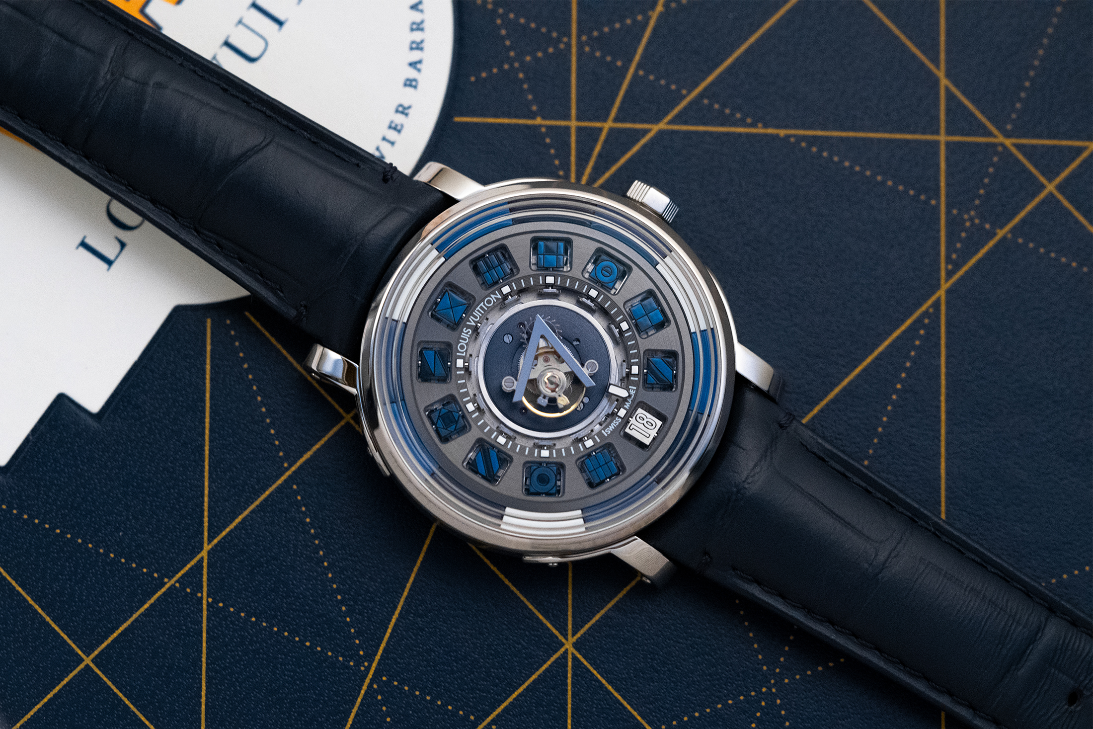 A Louis Vuitton wristwatch. 