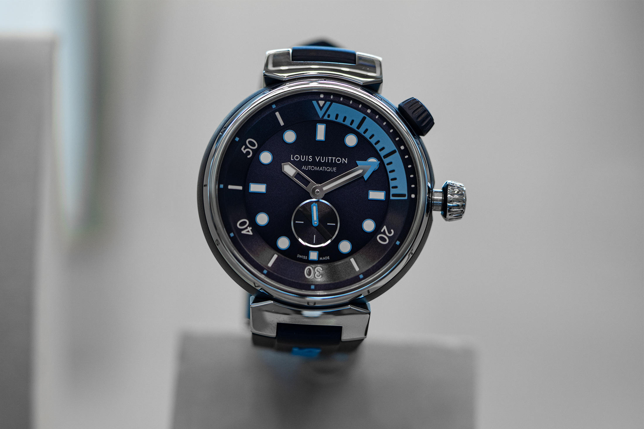 A Louis Vuitton wristwatch. 