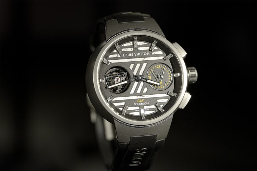 A Louis Vuitton wristwatch. 