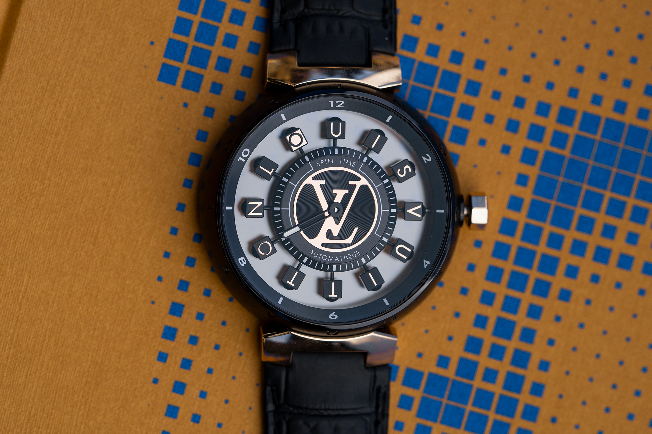 A Louis Vuitton wristwatch. 