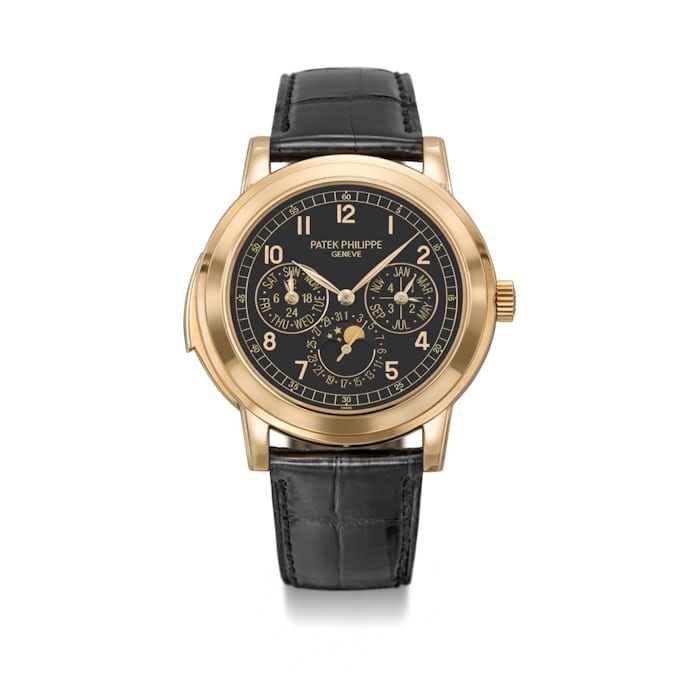 Patek Philippe Perpetual Calendar Minute Repeater Ref. 5074R-001, With A Black Dial, In 18k Pink Gold, Retailed By Tiffany & Co.