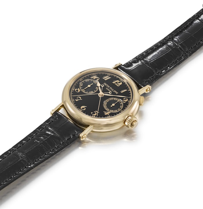 Patek Philippe Split-Seconds Chronograph Ref. 5959R-001, With A Black Dial, In 18k Pink Gold, Retailed By Tiffany & Co.