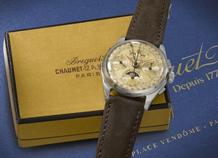 Breguet Triple Calendar Chronograph, In Stainless Steel, With Moon Phase