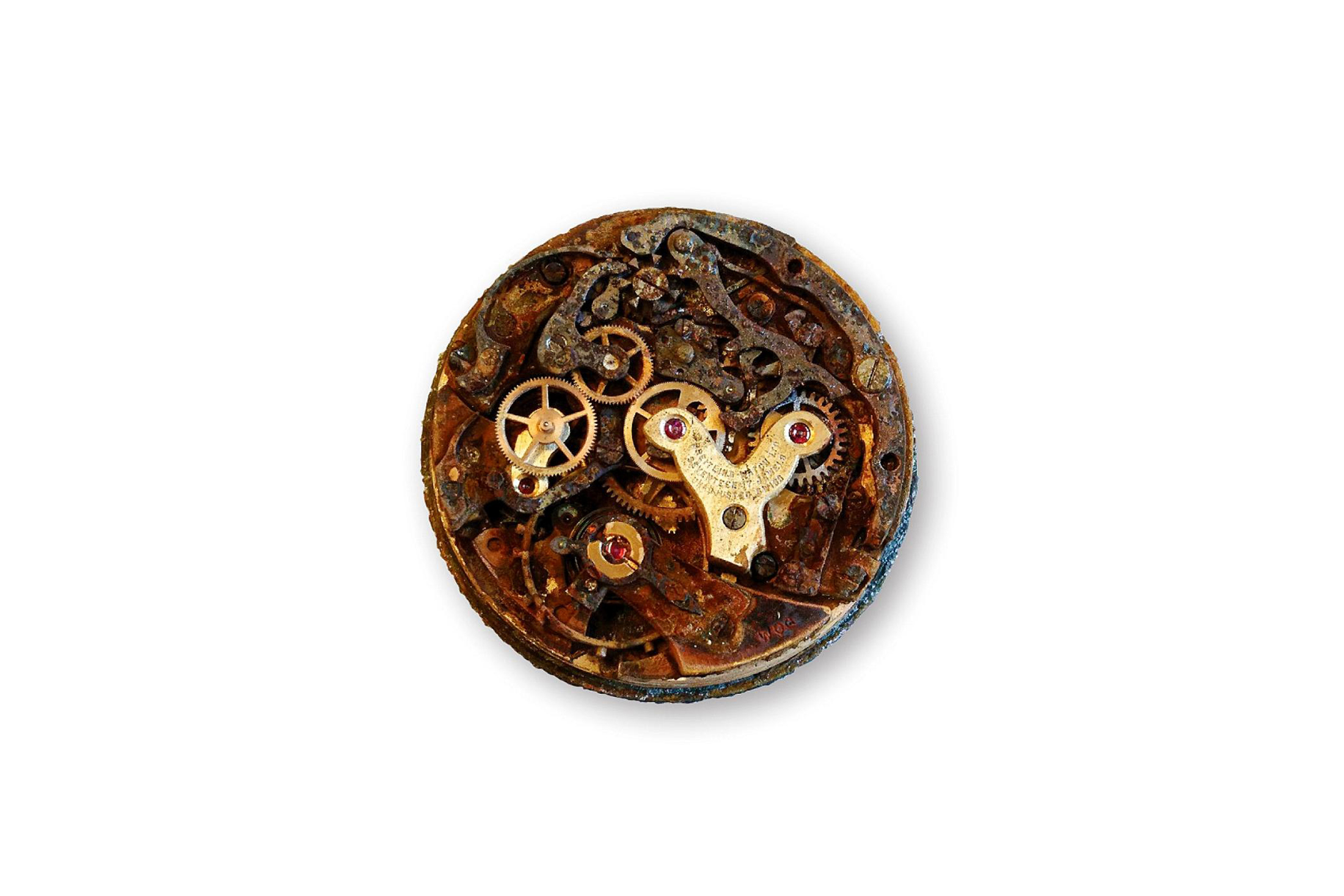 Photograph of the movement of the flown watch.