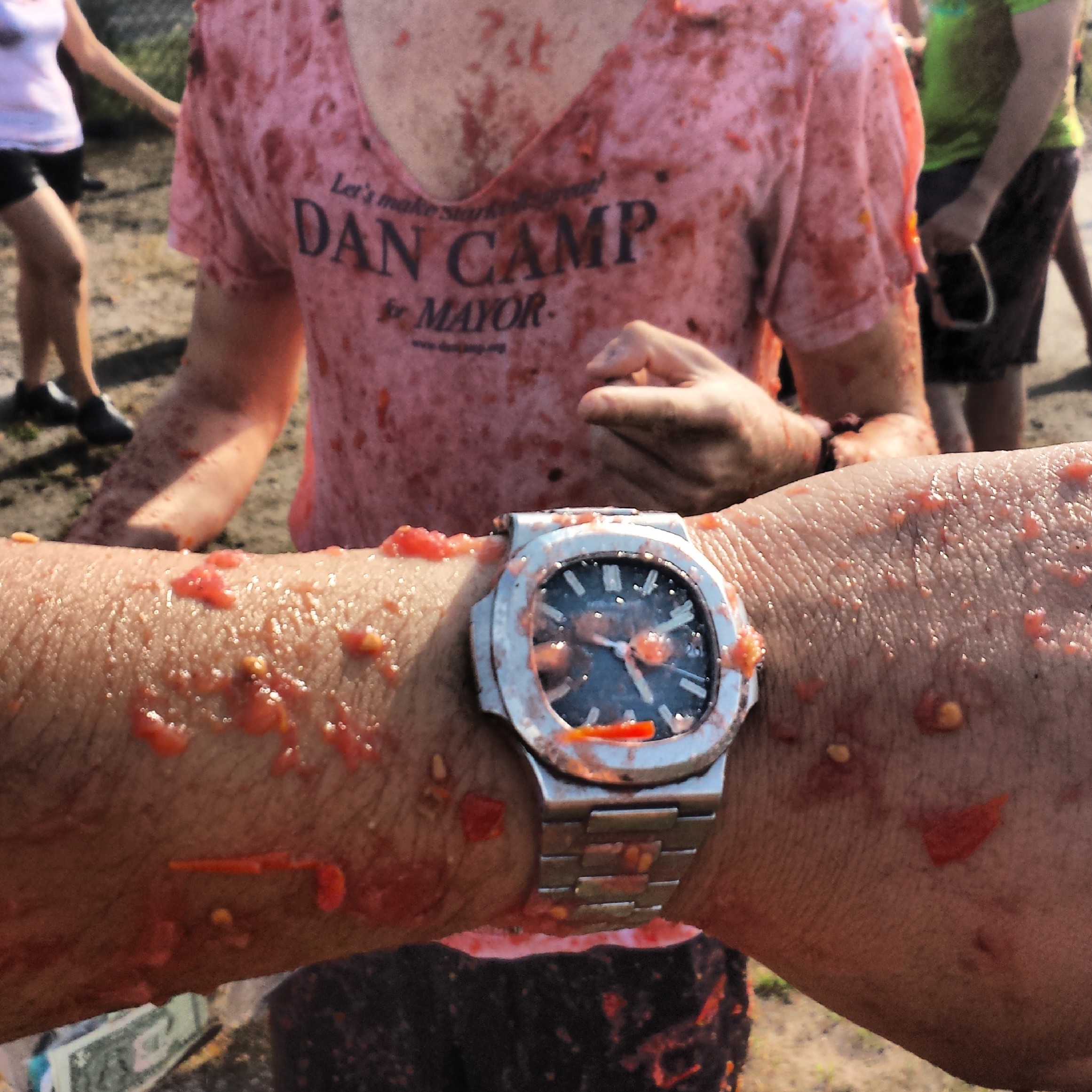 A man wears a Patek Philippe 5711 Nautilus with Tiffany stamp