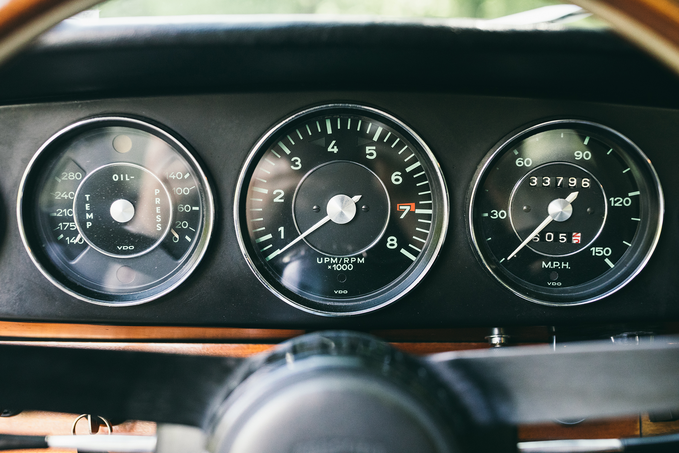Dashboard of the Porsche 911.