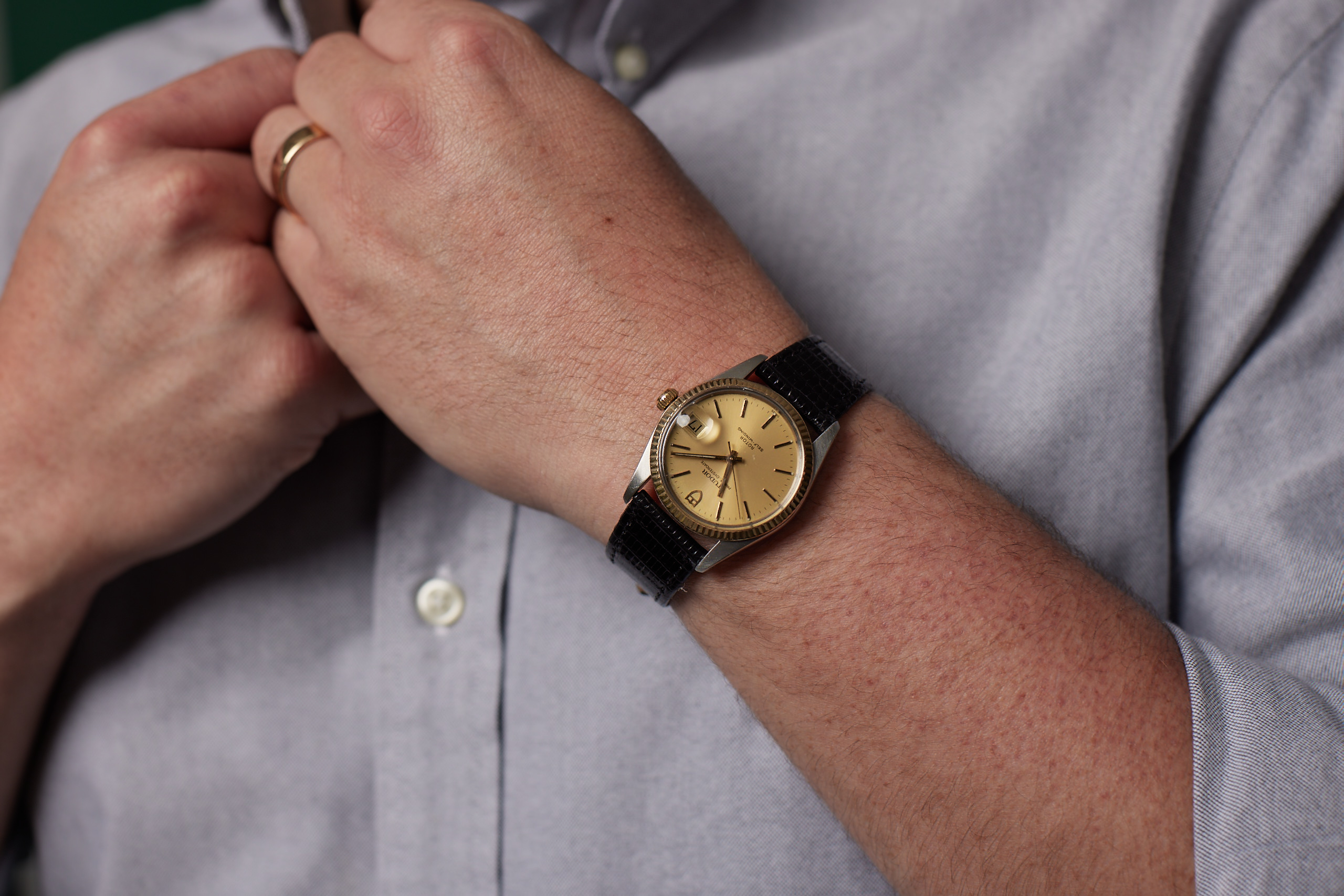 Wrist shot of Sanders' Tudor.