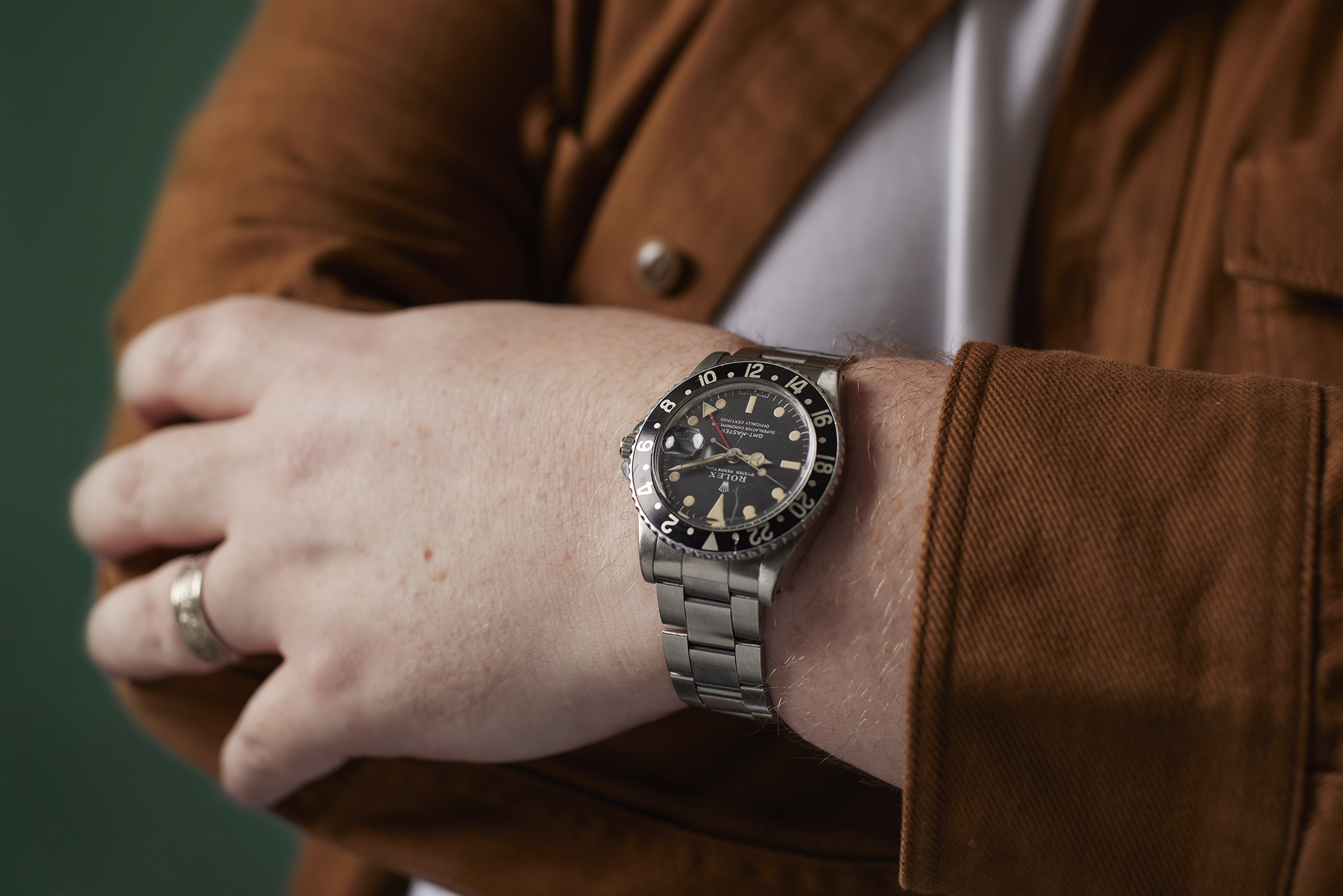 Wrist shot of Mark's interview watch.