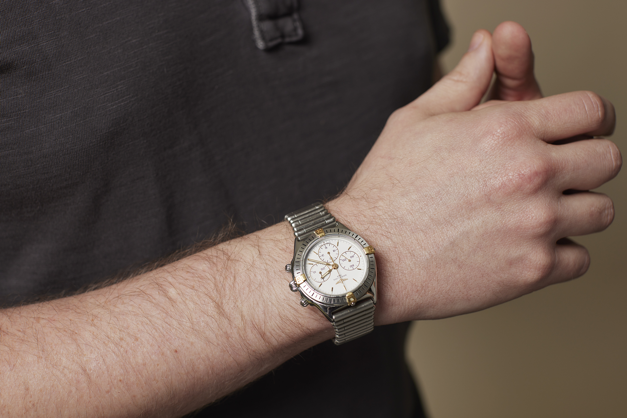 Wrist shot of Charles' watch.