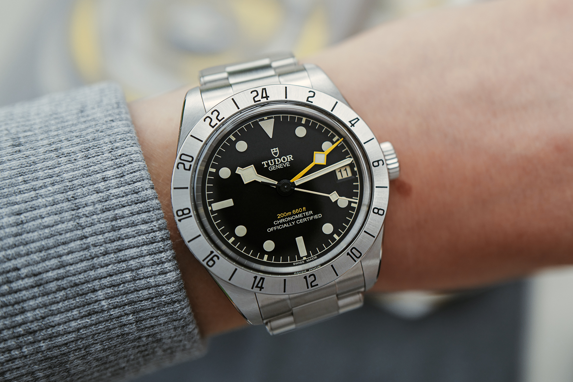 Tudor Black Bay Pro on wrist