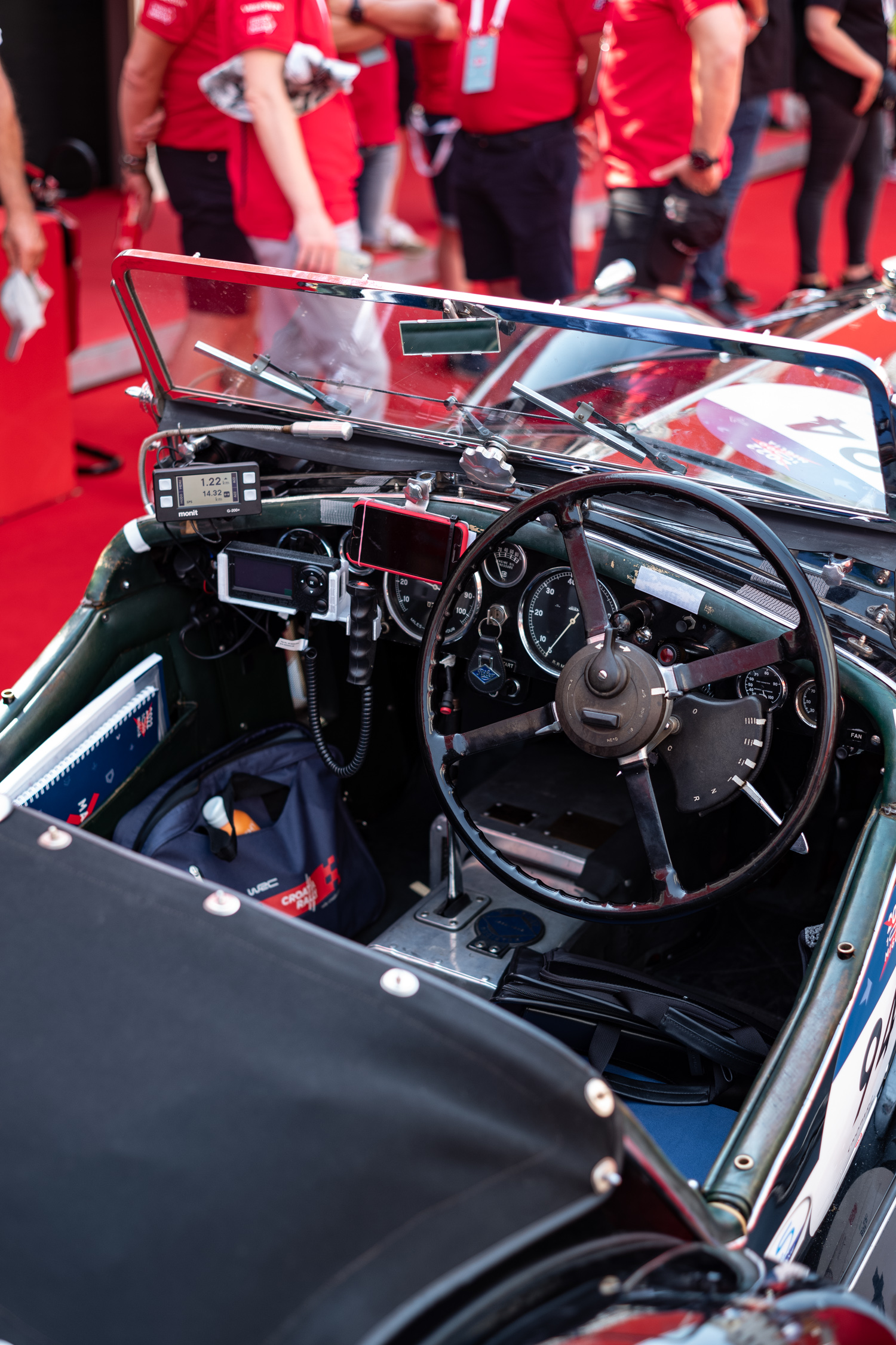 the dash of a rally-prepped car