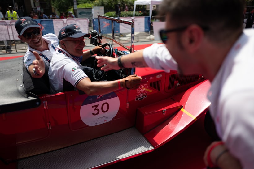 people happy at mille miglia
