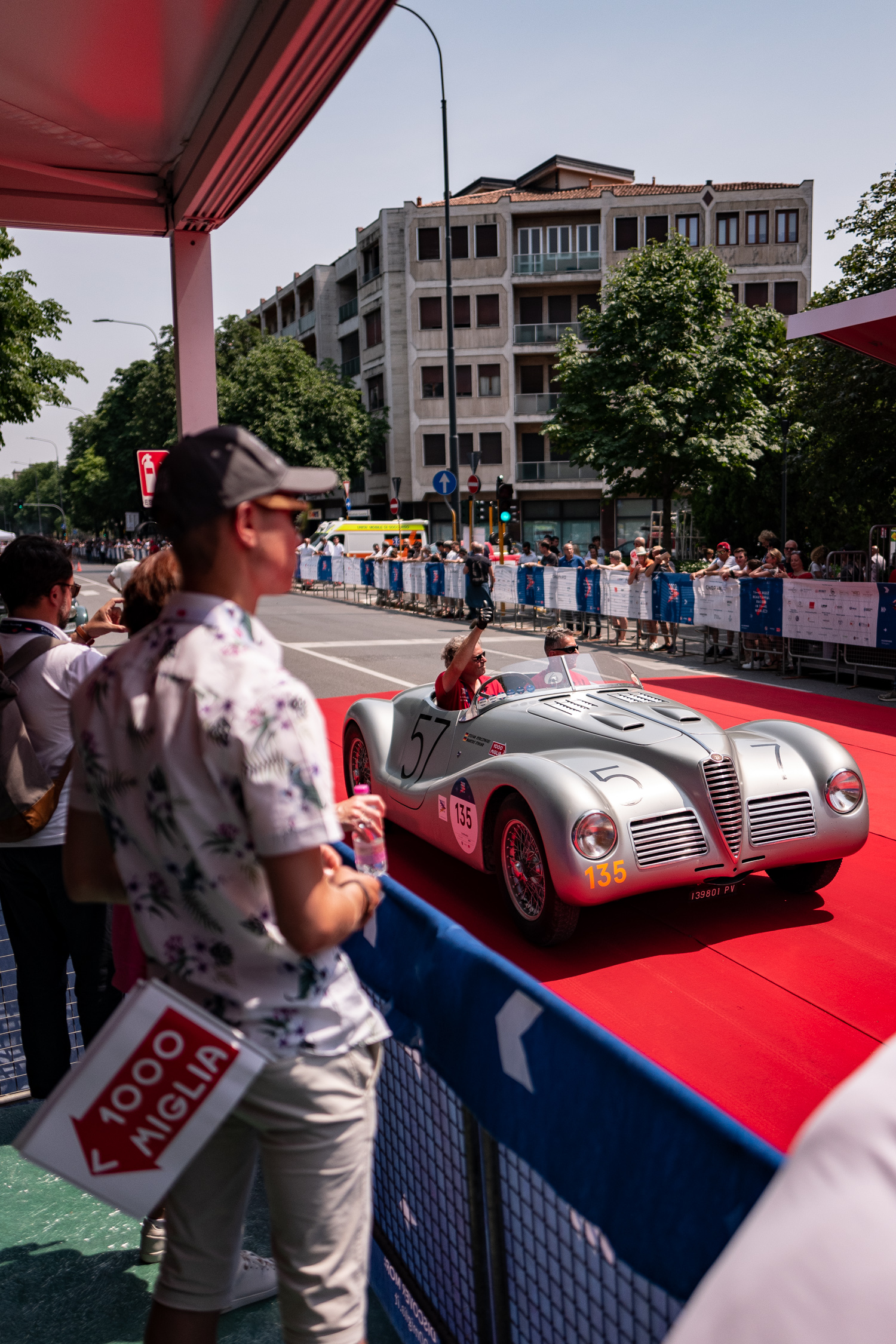 a car entering the start area