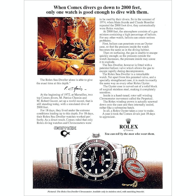 Rolex Sea Dweller Advertisement