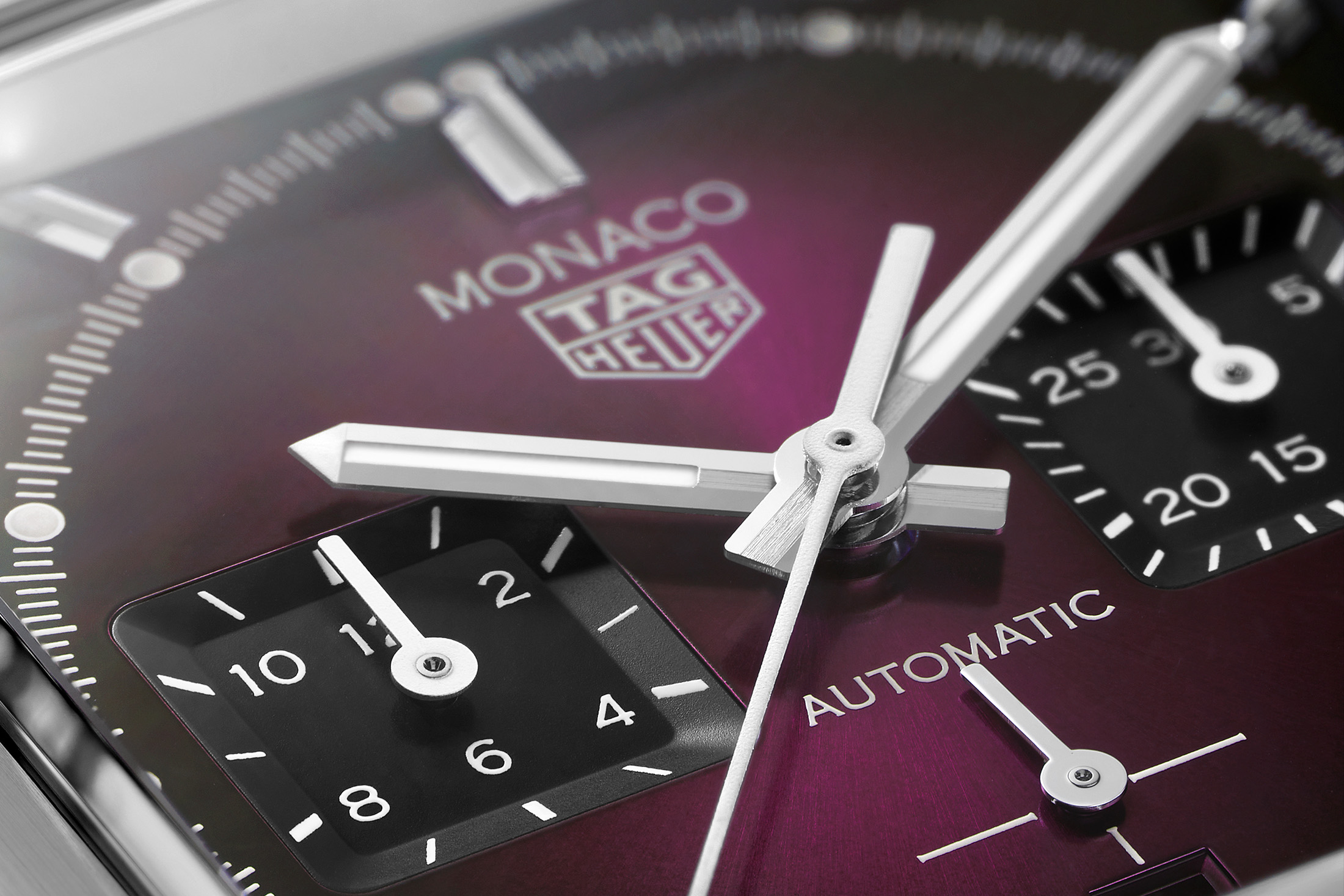 a purple monaco dial