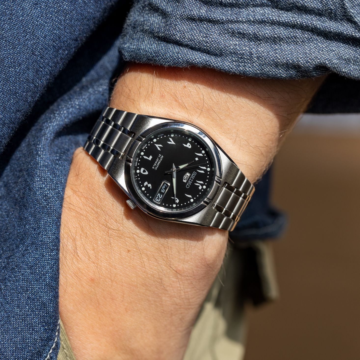 ジャンク SEIKO セイコー Automatic 自動巻 4S25-8000 デイト メンズ 腕時計 可動品 - ブランド腕時計